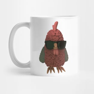 Red Chicken Flat Mug